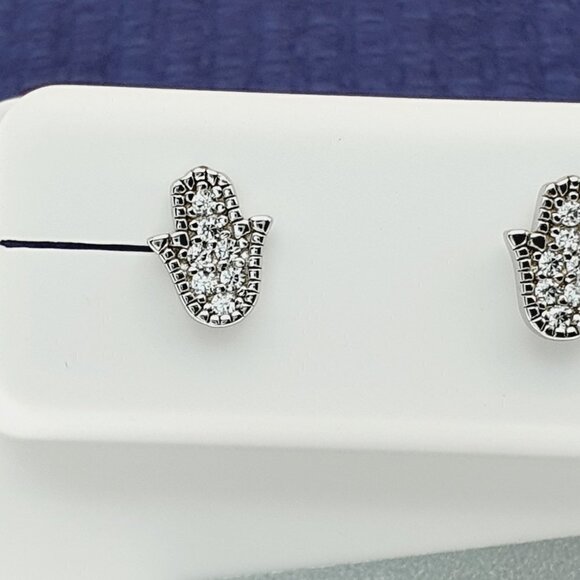 "#925 Sterling Silver CZ Stud Earrings for Women/Girl, US925P1014 - Picture 11 of 11